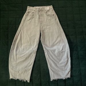 Wide-Leg Gray Jeans